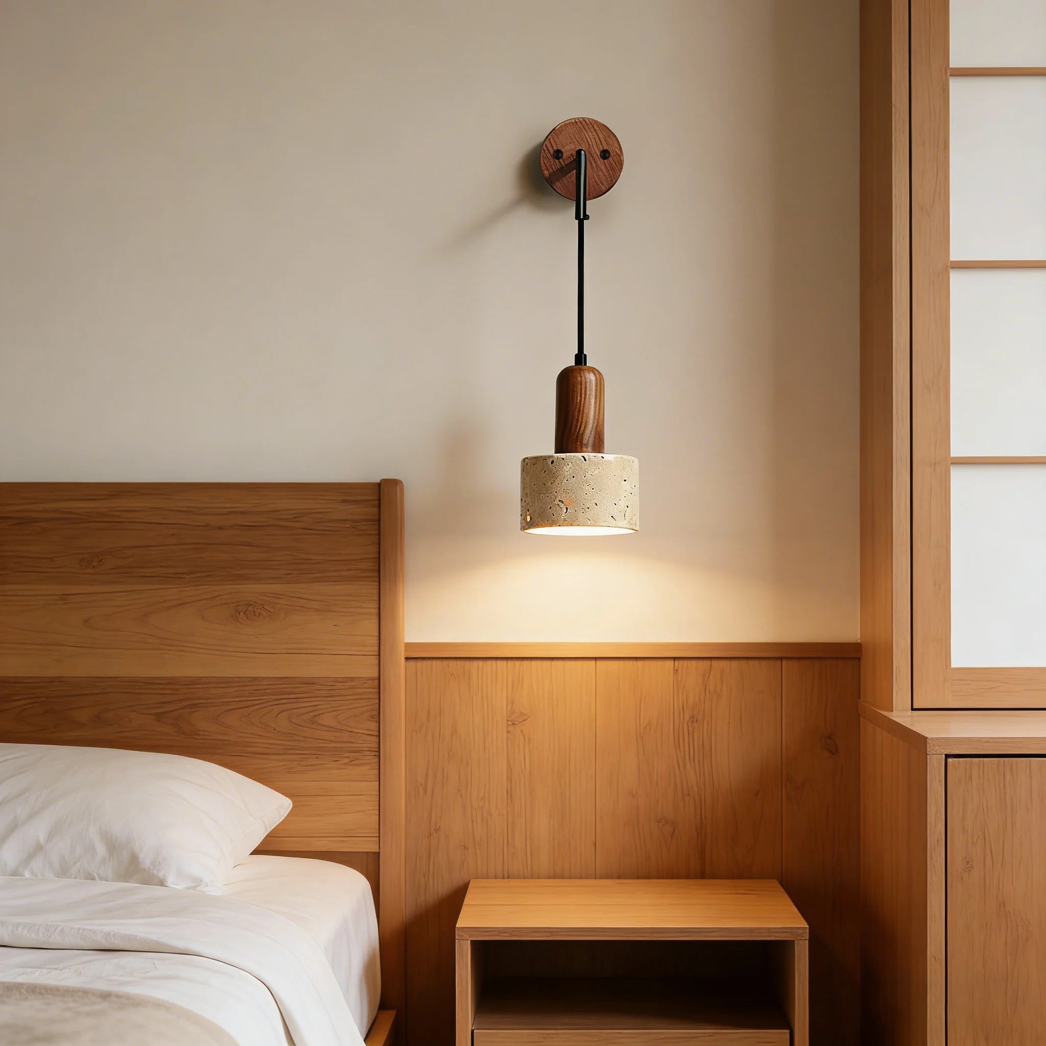 Yellow Travertine Stone Wall Lamp