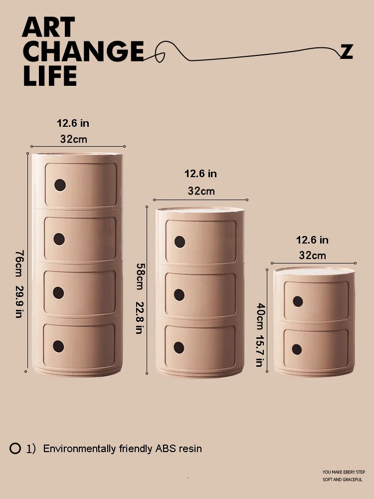 Modular Round Plastic Nightstand