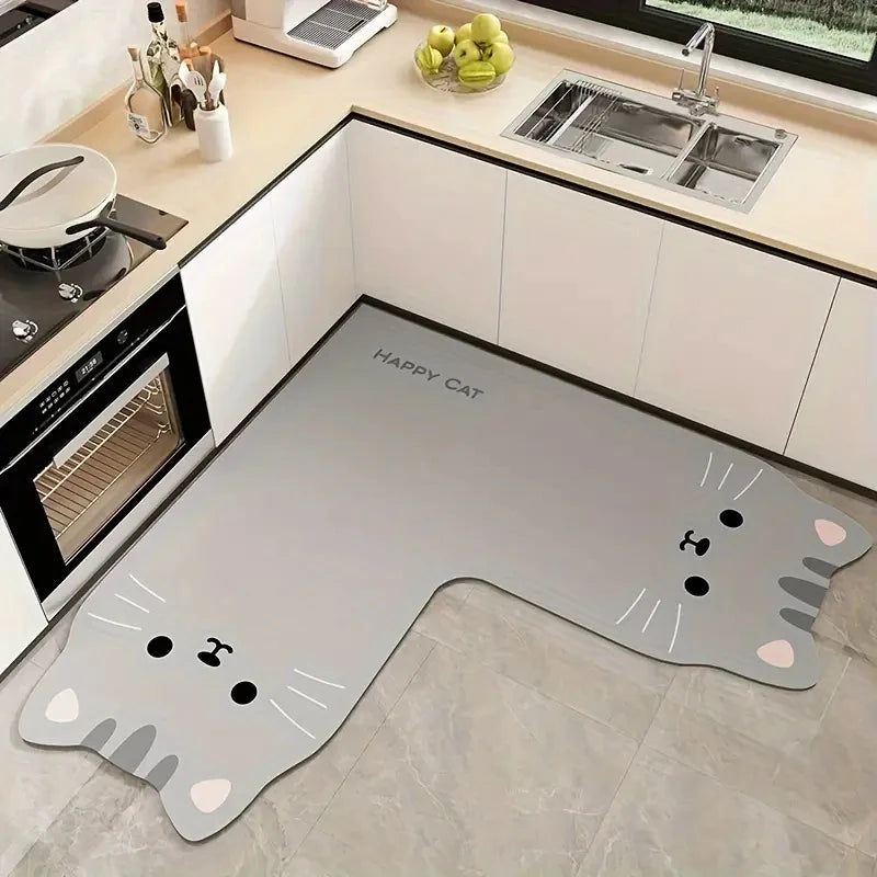 Cartoon Panda Diatomite Kitchen Floor Mat