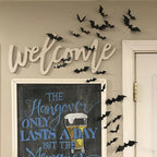 3D Black Bat Halloween Wall Decoration Set