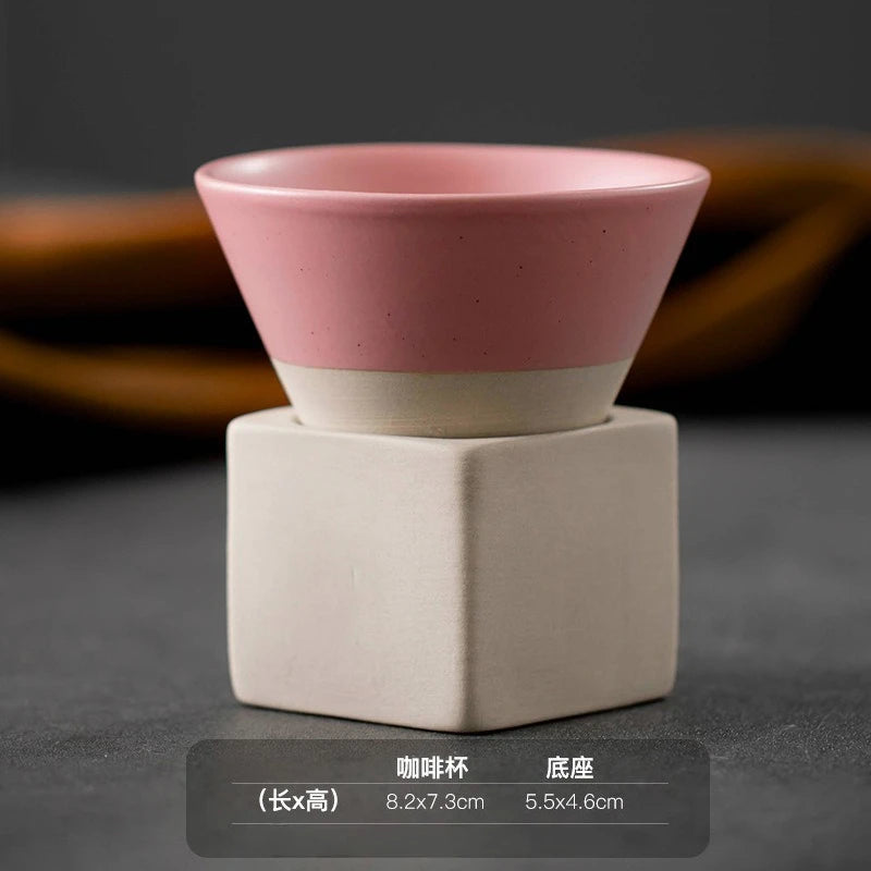 Retro Japanese-Style Pottery Coffee Cup