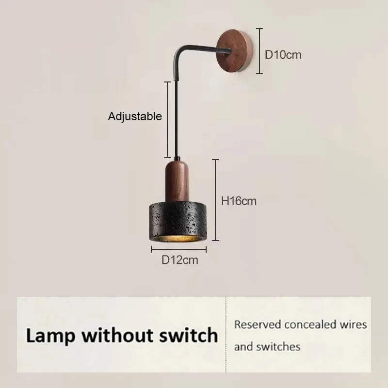 Yellow Travertine Stone Wall Lamp