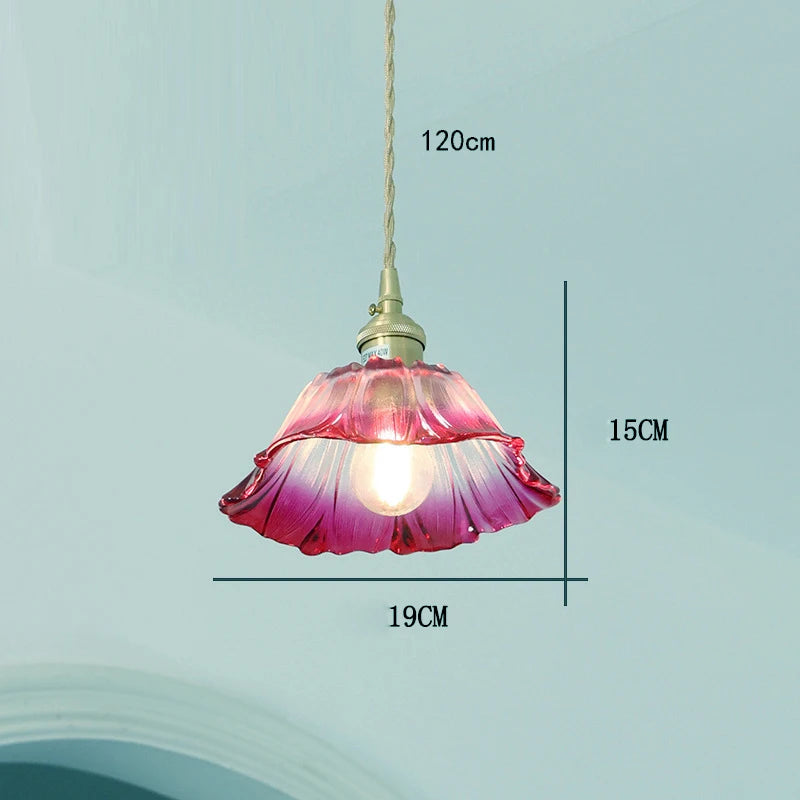 Vintage Flower Glass Pendant Light