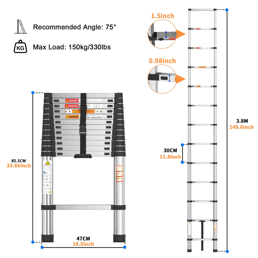 Feytory Telescopic Ladder with Stabilizers
