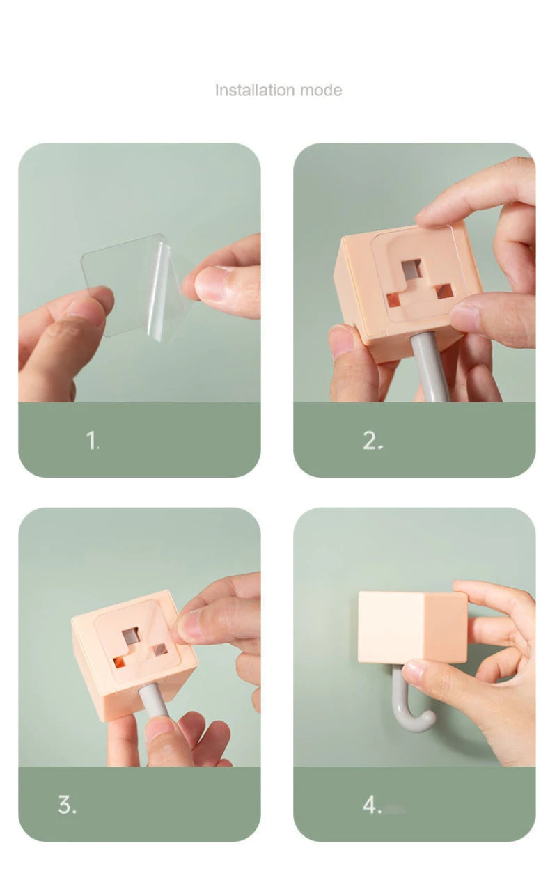 Adhesive Cartoon Cat Wall Hooks
