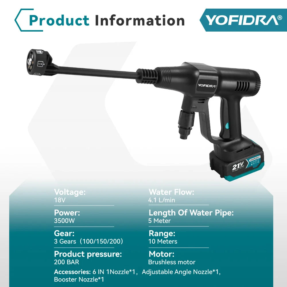 Yofidra Brushless Cordless Pressure Washer Set