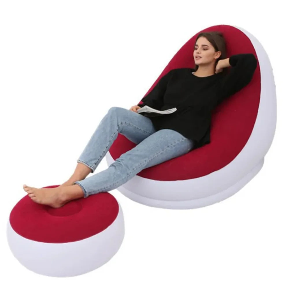 Inflatable Lounge Chair with Footstool