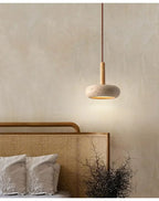Wabi-Sabi Circular Stone Pendant Light