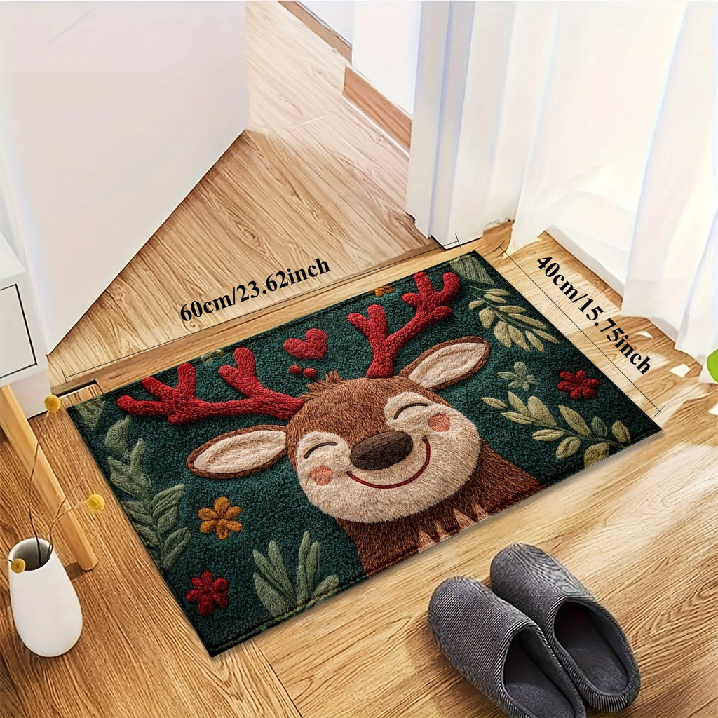 Christmas Deer Microfiber Bath Mat