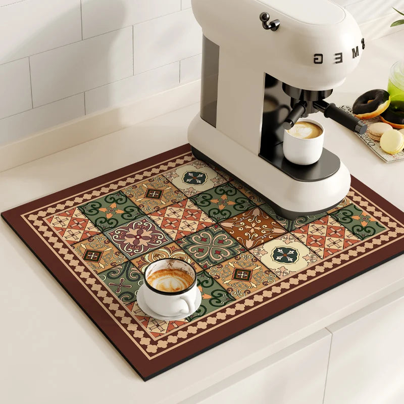 Quick-Dry Diatomite Coffee Machine & Dish Drying Mat