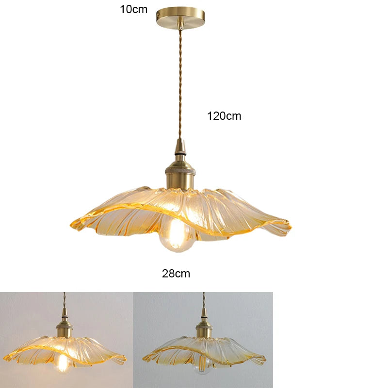 Vintage Flower Glass Pendant Light