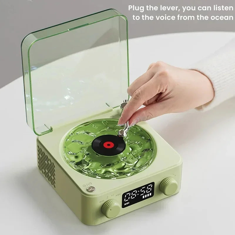 Retro Turntable Bluetooth Speaker with White Noise
