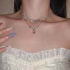 Vintage Butterfly Pendant Snake Chain Necklace