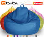 Filled 70 cm Cotton-Linen Bean Bag Chair
