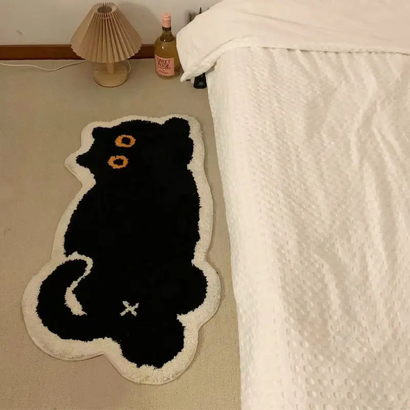 Cute Black Cat Area Rug