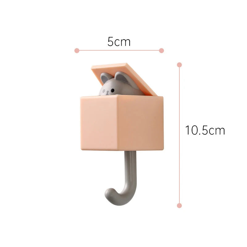 Adhesive Cartoon Cat Wall Hooks