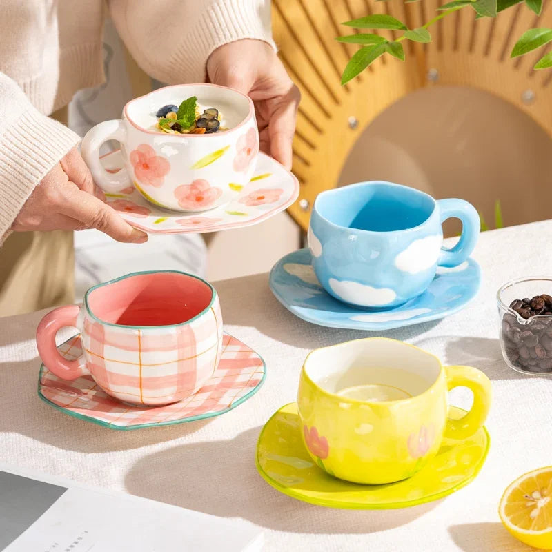 Hand-Painted Korean-Style Ceramic Mug 300ml