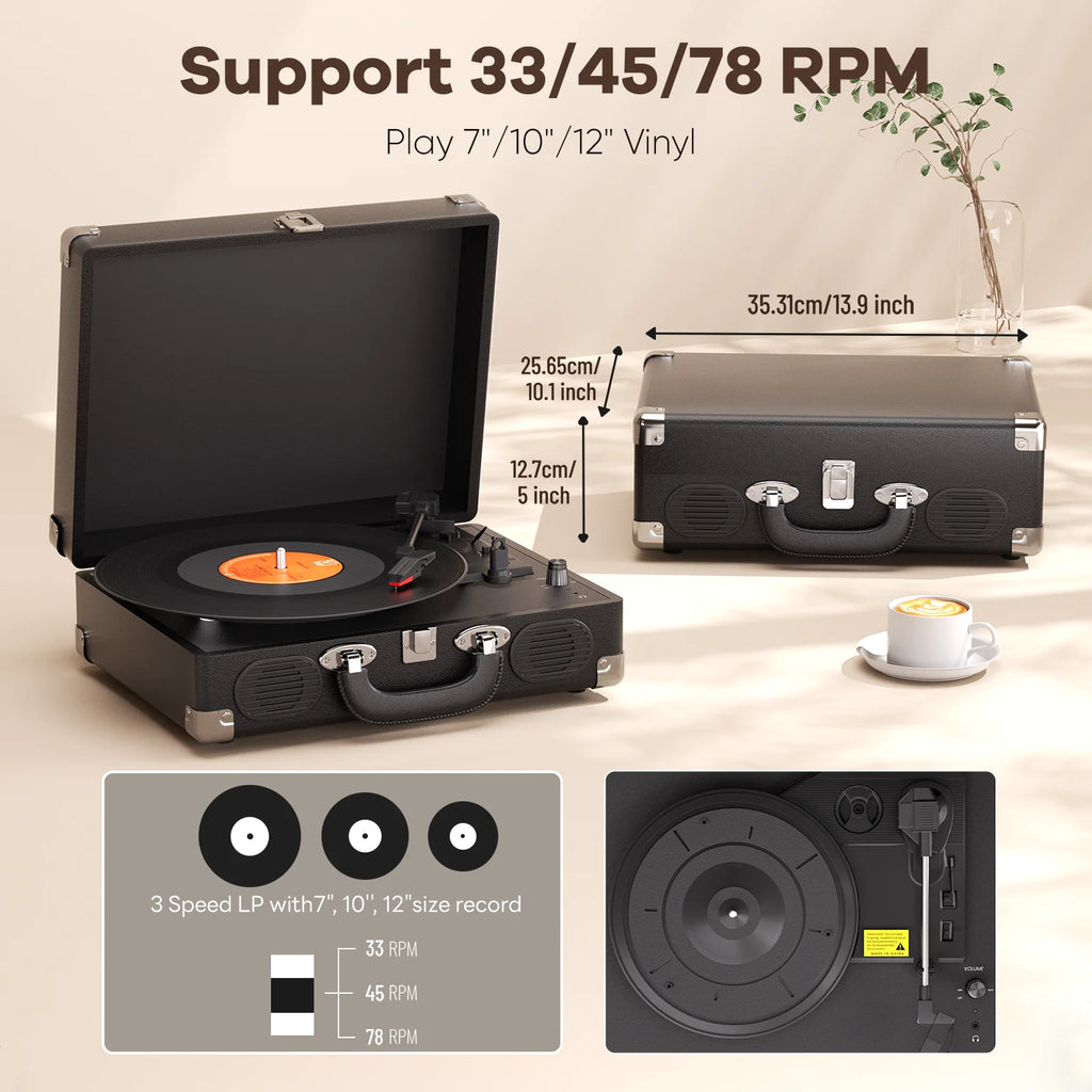 Maio S100 Suitcase Bluetooth Record Player