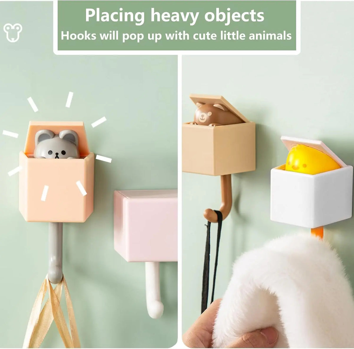 Adhesive Cartoon Cat Wall Hooks