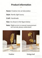 Gold Iron Ginkgo Leaf Ornament