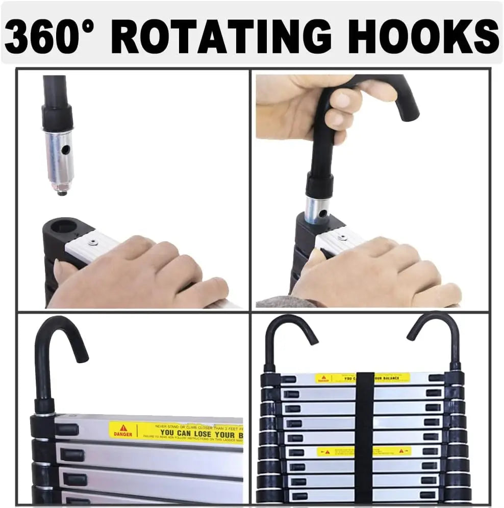 DayPlus 6.2m Telescopic Ladder with Detachable Hooks