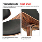 Solid Wood Faux Leather Shell Accent Chair
