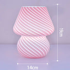 Glass Striped Mushroom Lamp