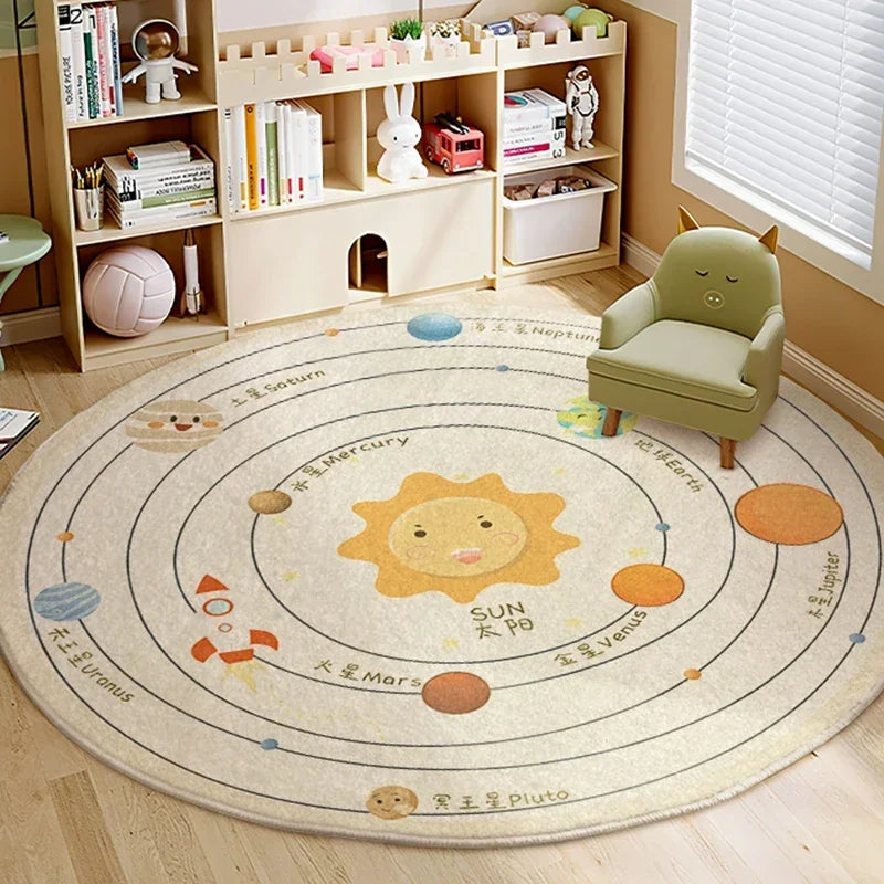 Cartoon Lion Round Plush Area Rug