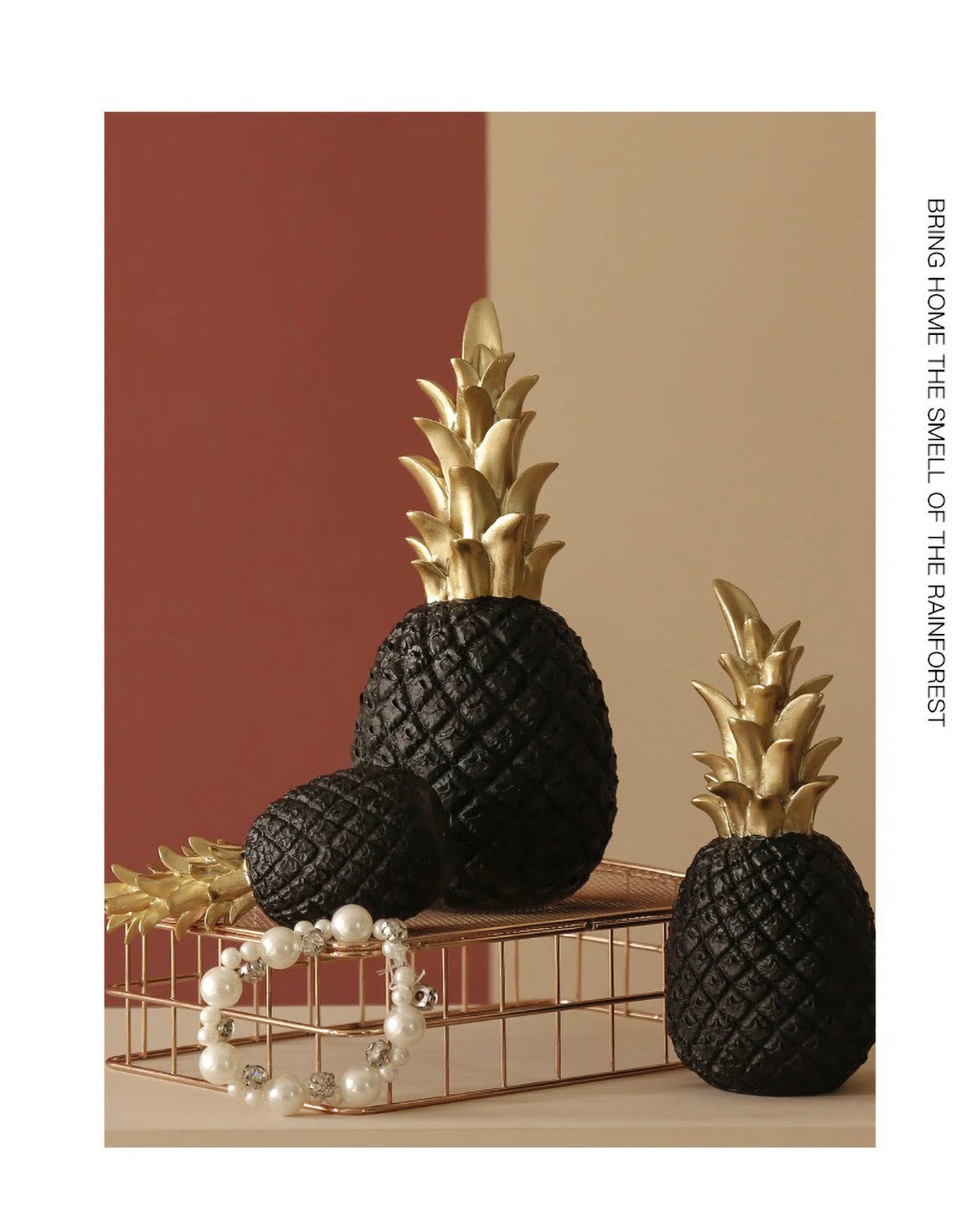 Nordic Gold Pineapple Resin Sculpture
