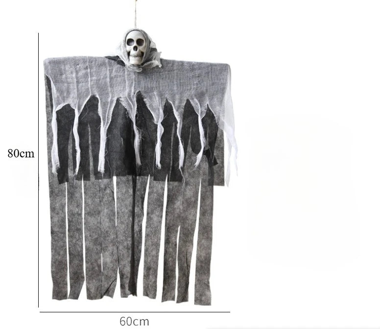 Glowing Skull Hanging Ghost Halloween Decoration