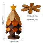 Foldable Christmas Tree Wooden Trivet Set