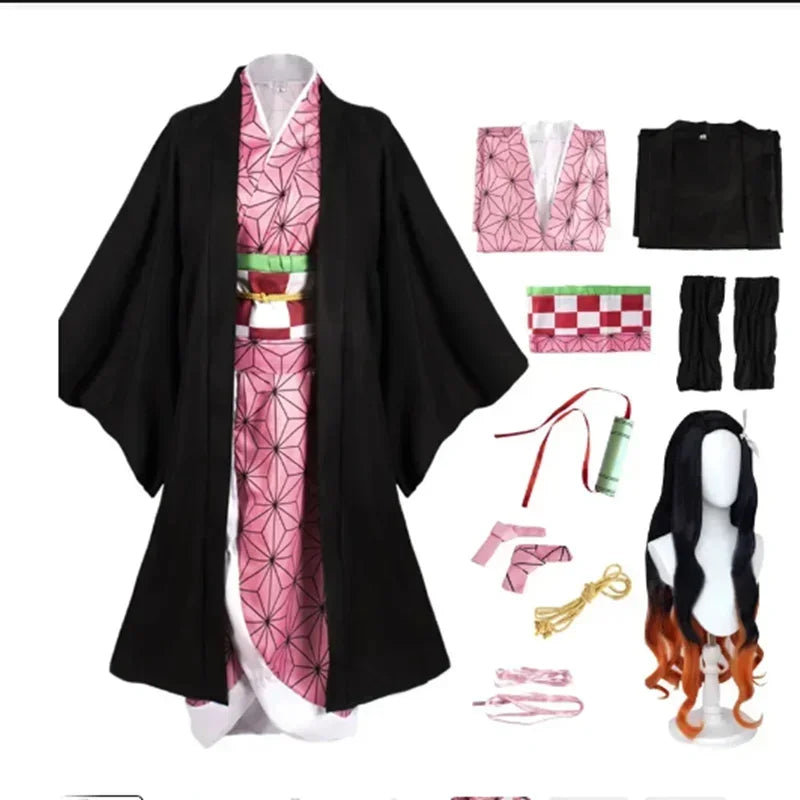 Nezuko Style Anime Cosplay Costume & Wig Set