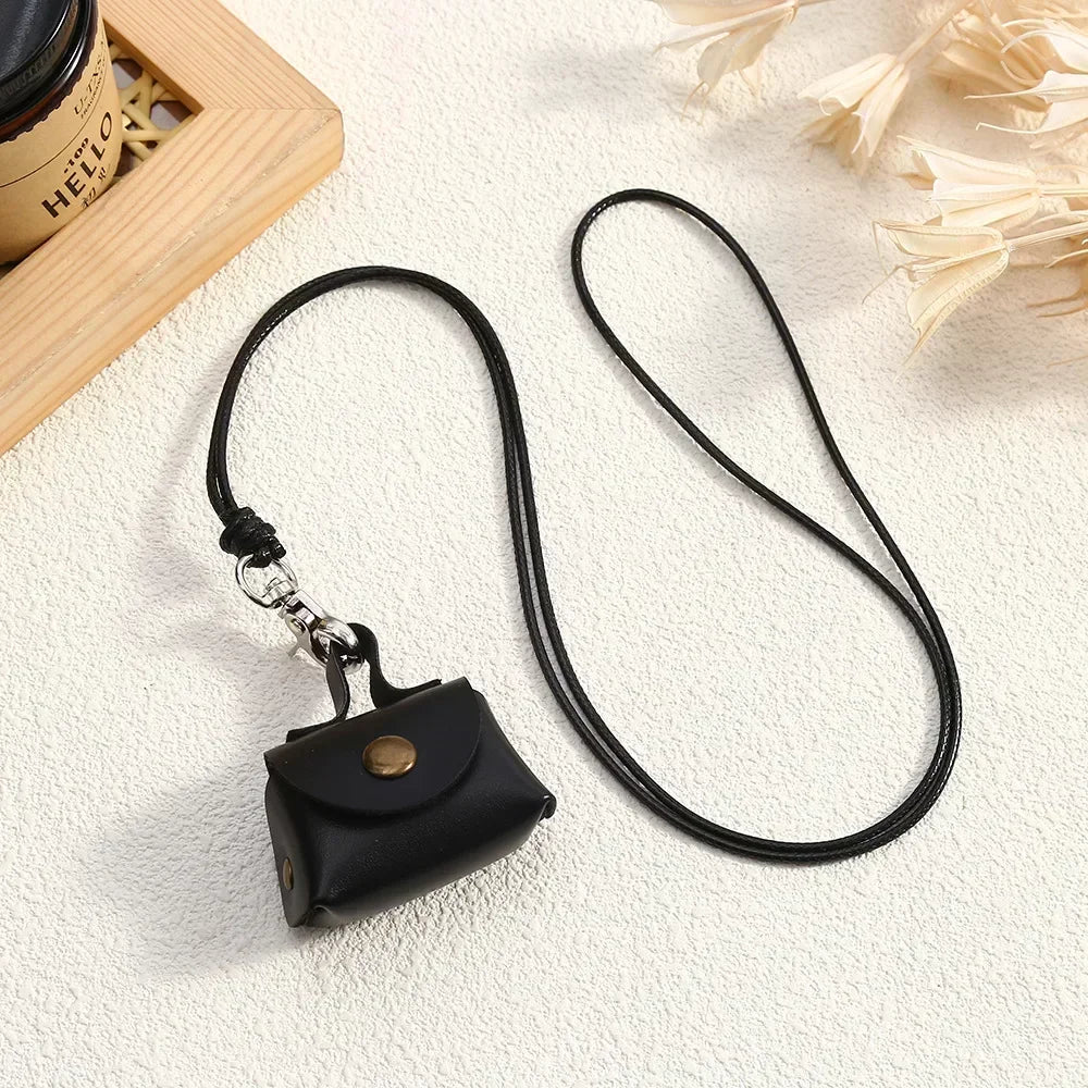Retro Mini Leather Bag Pendant Necklace