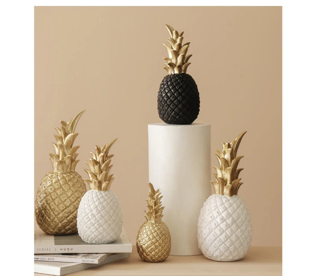 Nordic Gold Pineapple Resin Sculpture