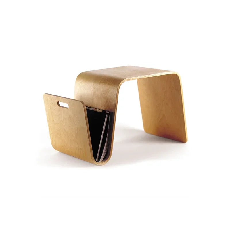 Modern Irregular Wood Side Coffee Table