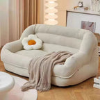 Double Corduroy Lounge Sofa with Footstools