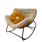 Oversized Cushioned Metal Rocking Chair