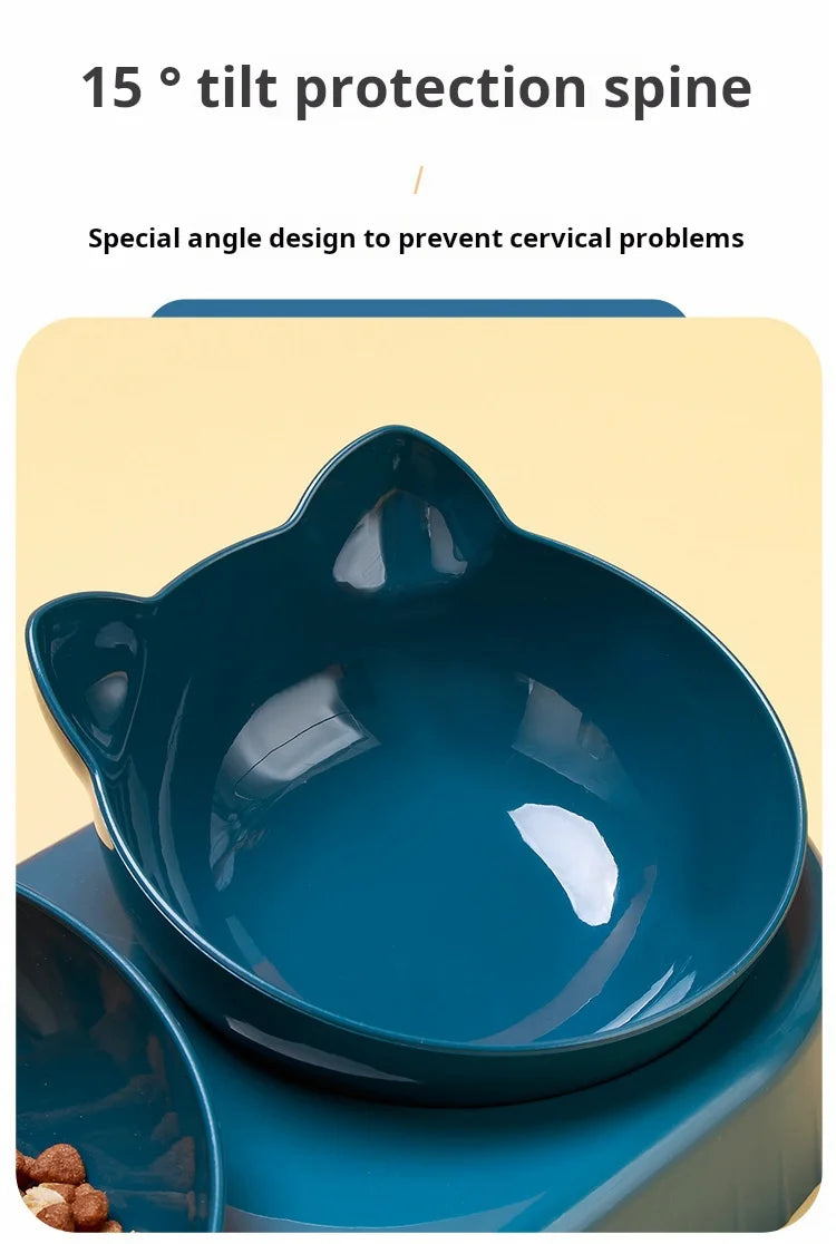 3-in-1 Cat Bowl & Gravity Water Feeder Set