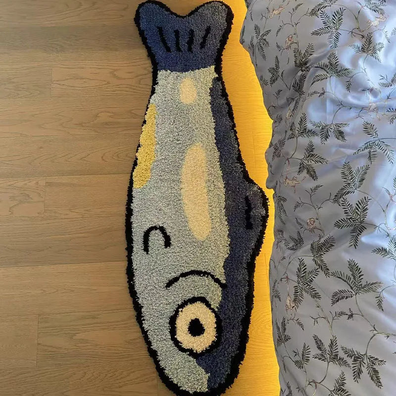 Cartoon Salmon Plush Area Rug