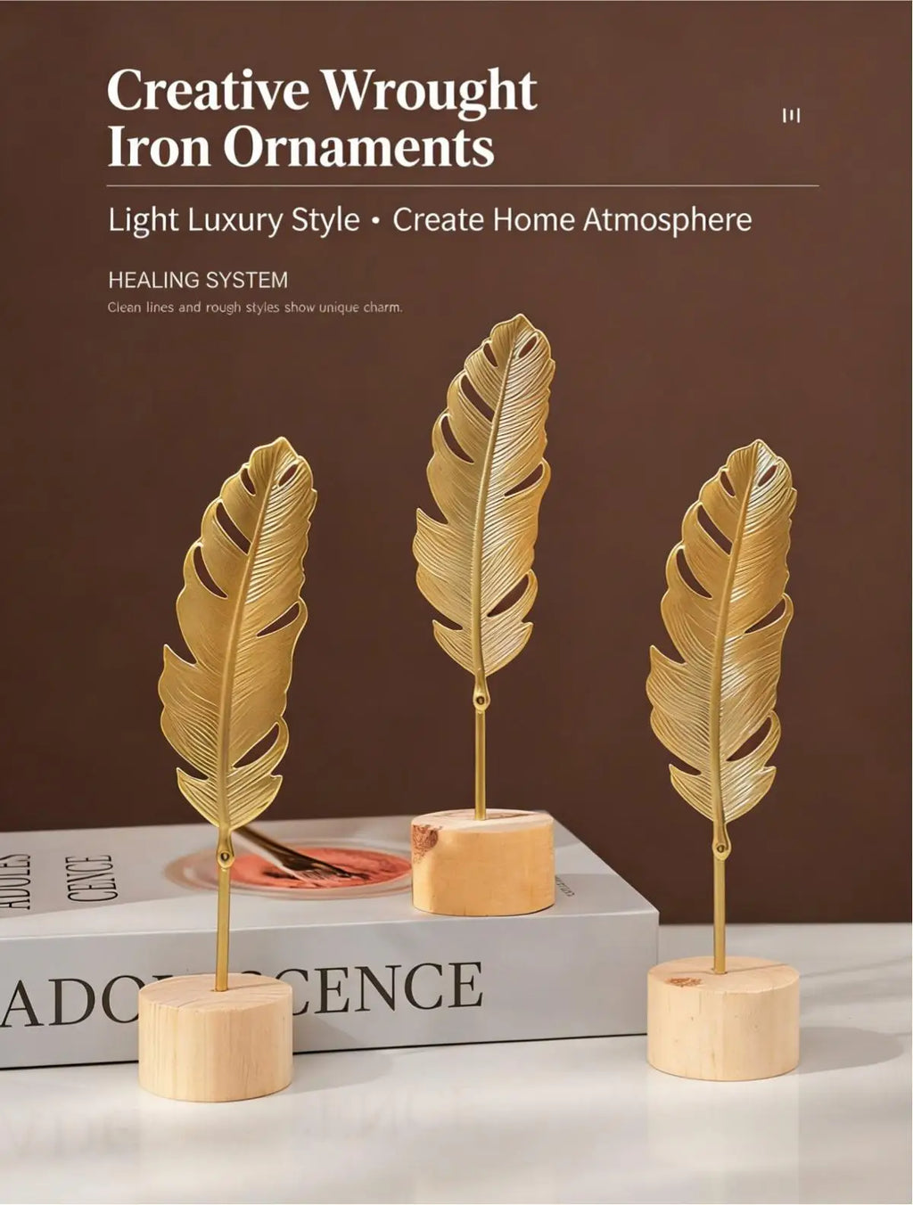 Gold Iron Ginkgo Leaf Ornament