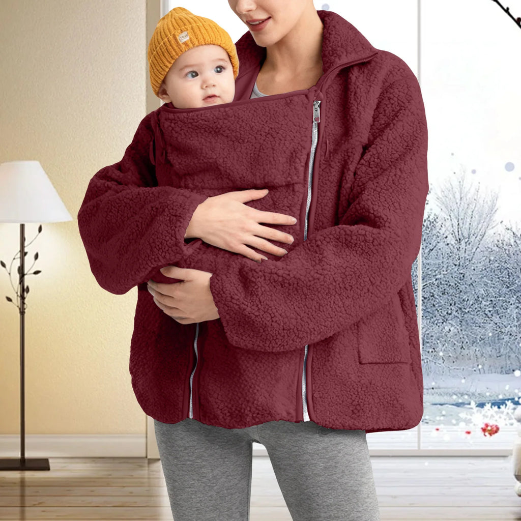 2-in-1 Warm Fleece Maternity Baby Carrier Sweatshirt