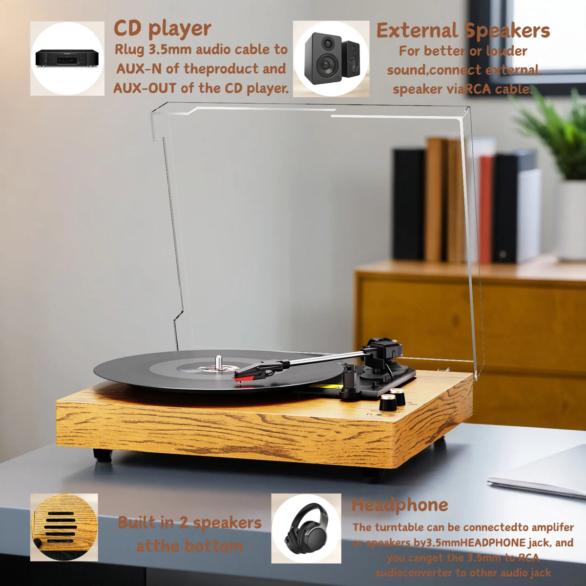 Maio E300 Belt-Driven 3-Speed Turntable