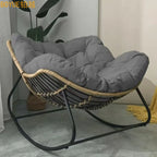 Oversized Cushioned Metal Rocking Chair