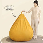 Linen Single Bean Bag Chair with Liner