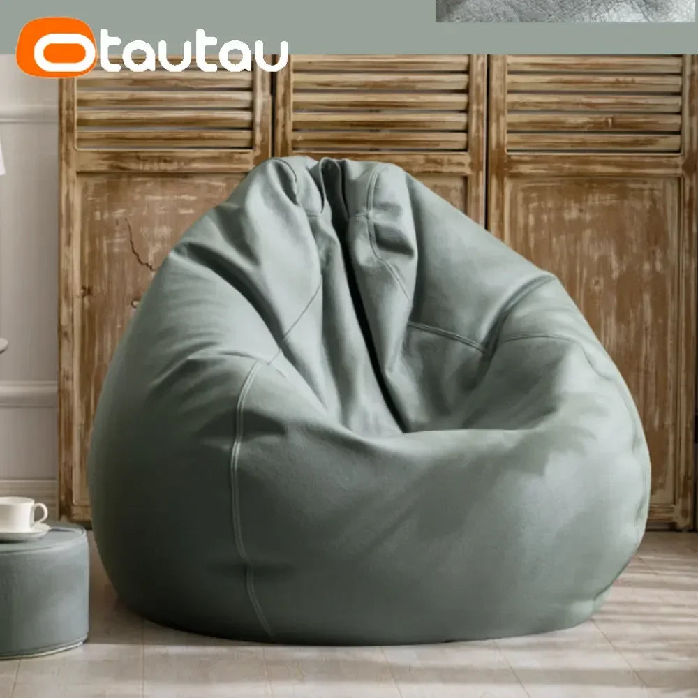 Filled 70 cm Faux Leather Bean Bag Sofa