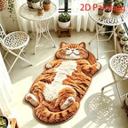 Cute Cat-Shaped Fleece Area Rug