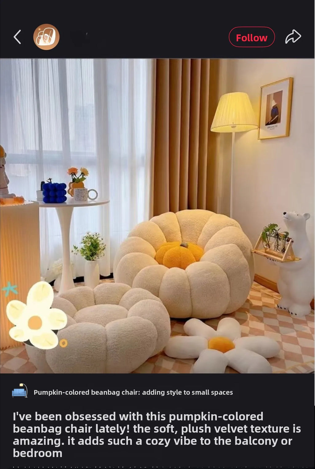 Removable Flannel Single Bean Bag Chair