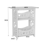 2-Tier PVC Side Table Nightstand