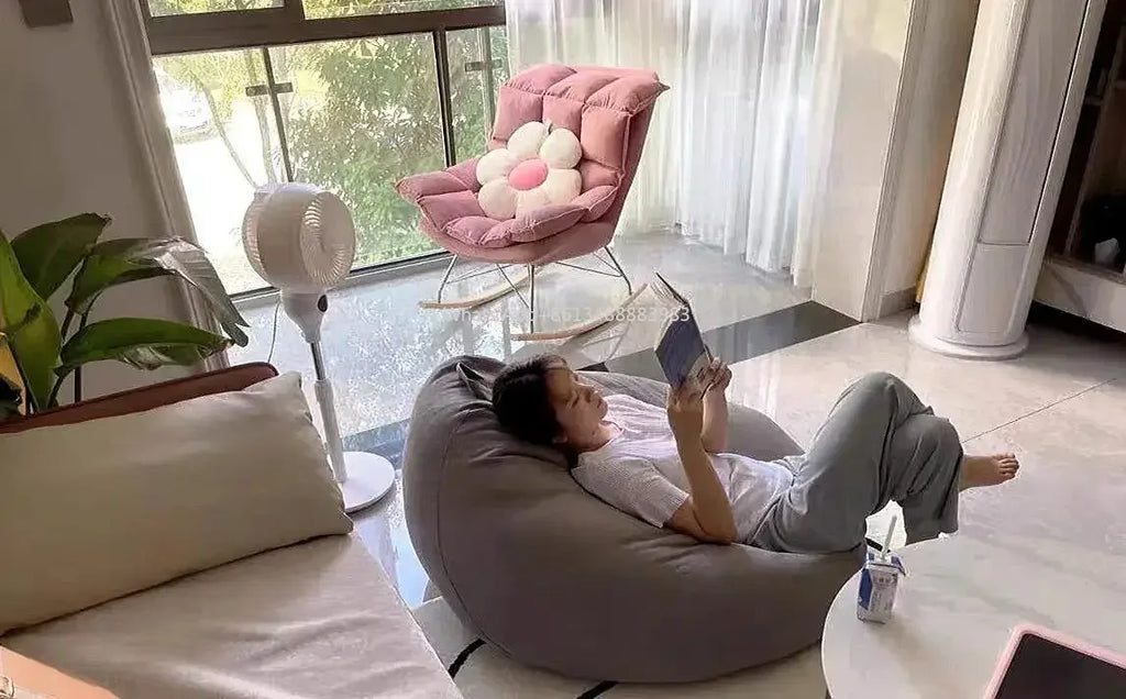 Linen Single Bean Bag Chair with Liner