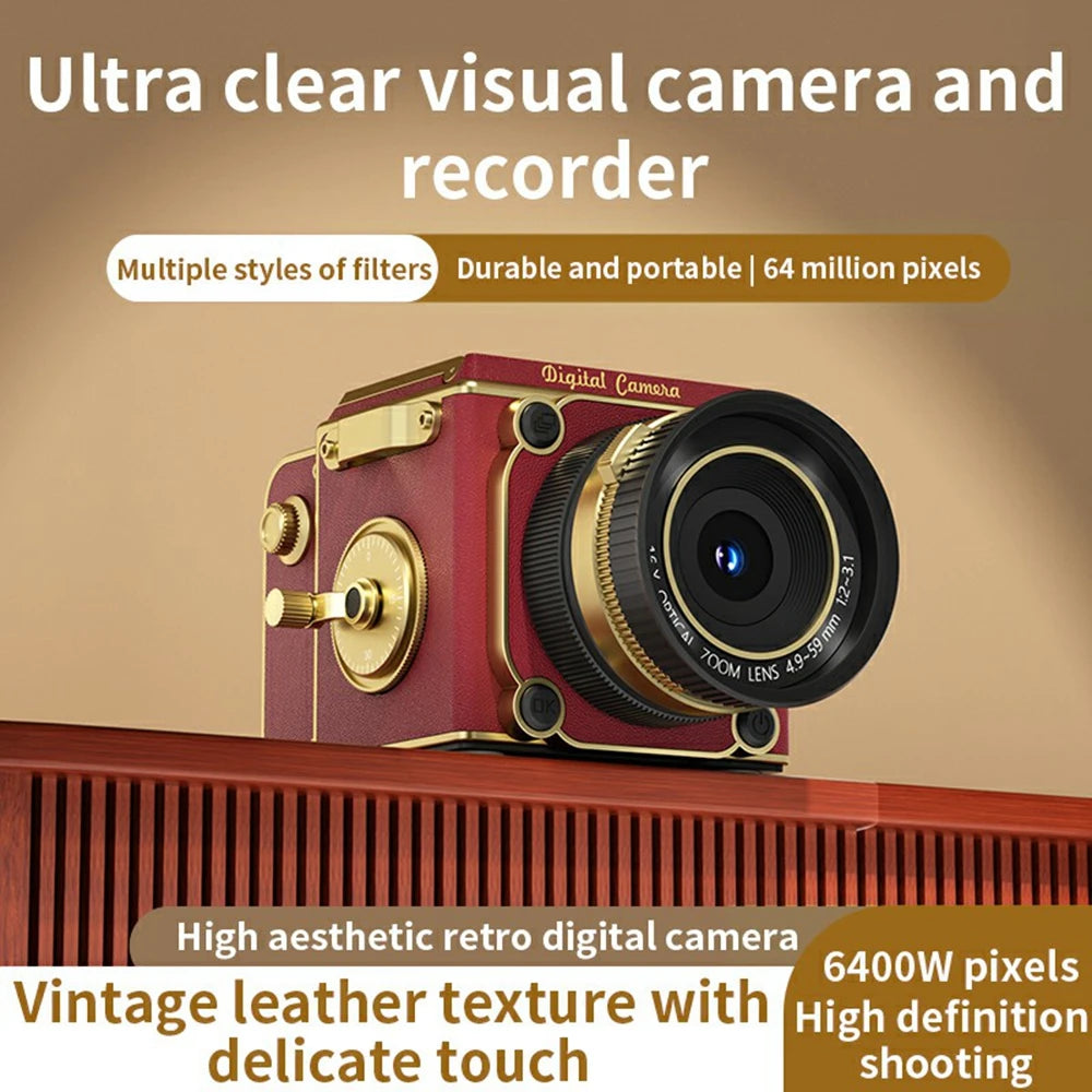 Retro 2.7K Compact Digital Camera with 16X Zoom